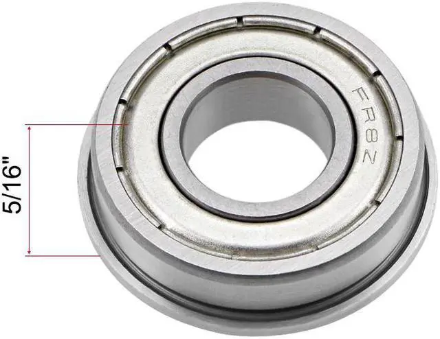 Alt view image 3 of 3 - FR8ZZ Flange Ball Bearing, 1/2"x1-1/8"x5/16" Shielded Chrome Bearing 4pcs