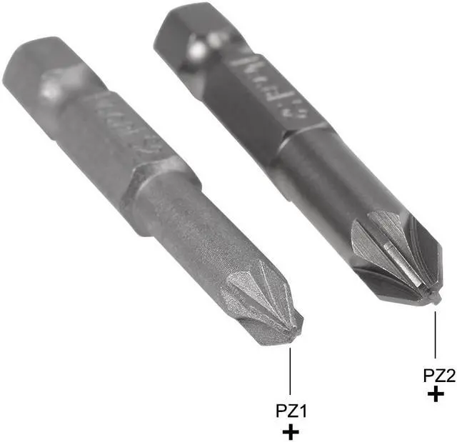 Alt view image 2 of 4 - 1/4-Inch Hex Shank Magnetic PZ1/PZ2 Pozidriv Screwdriver Bit 50mm Length S2 Screwdriver Bits 2pcs