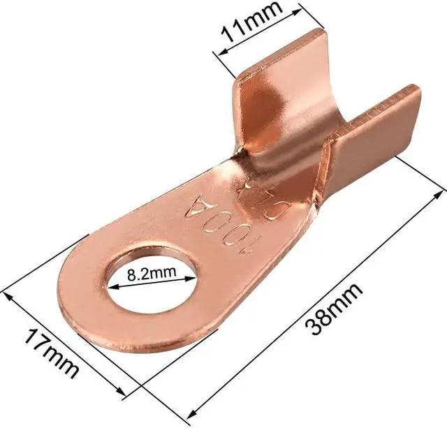 Alt view image 2 of 3 - OT-100A Open-End Copper Crimp Terminal Lugs AWG 8-4 Battery Cable Connector 5pcs