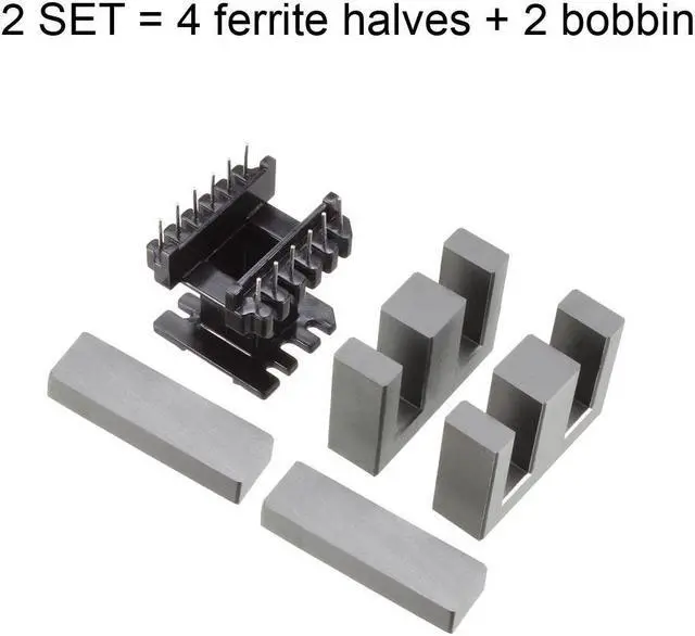 Alt view image 3 of 4 - 2 Sets EI40 6 with 6pin Transformer Bobbin PC40 Ferrite Core