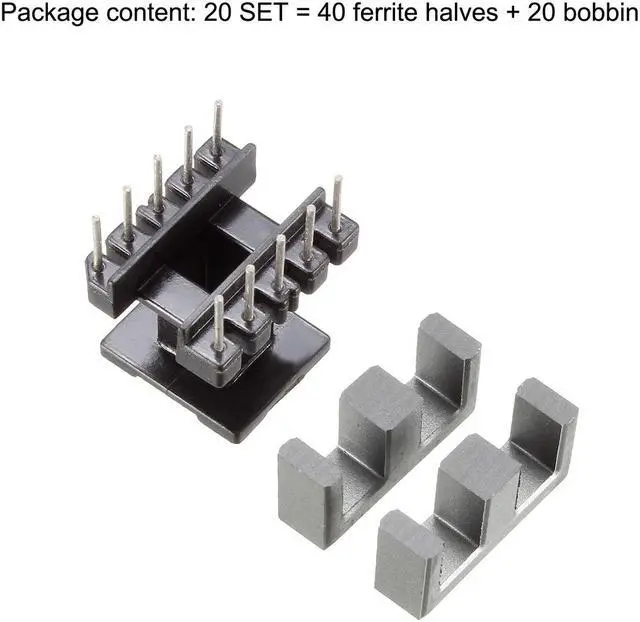 Alt view image 3 of 4 - 20 Sets EE16 5 with 5pin Transformer Bobbin PC40 Ferrite Core Vertical 40 Ferrite Halves and 20 Bobbin