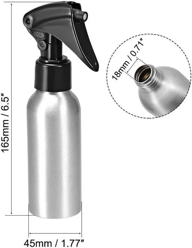 Alt view image 2 of 5 - 2pcs 4oz/120ml Aluminium Spray Bottle with Fine Mist Sprayer, Empty Refillable Container Travel Bottle