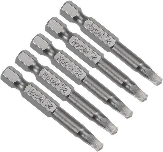 Main image of 5pcs Square Bits 1/4-Inch Hex Shank 50mm Length Magnetic SQ3 Head Screwdriver S2 Screw Driver Bit