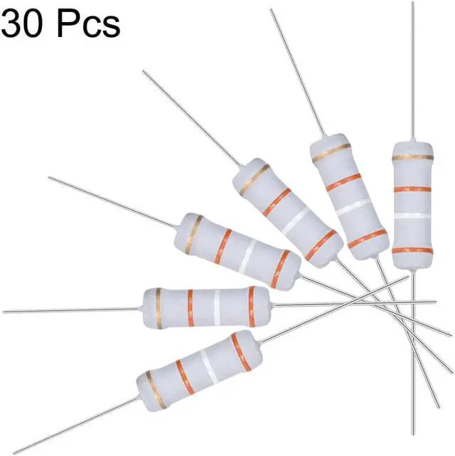 Alt view image 3 of 5 - 30 Pcs Metal Oxide Film Resistor, 5% Tolerance, Axial, 2W, Flame Proof, 39K Ohm Resistance for DIY Electronic Projects and