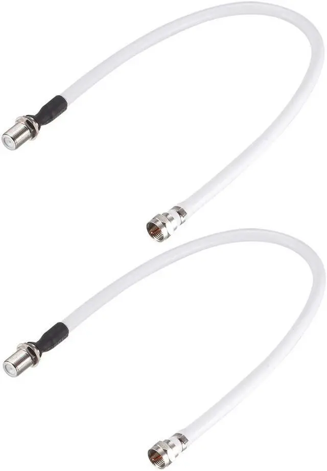 Main image of F Type Male to F Type Female RG6 Coaxial Cable 0.3Meter/1Ft 2pcs