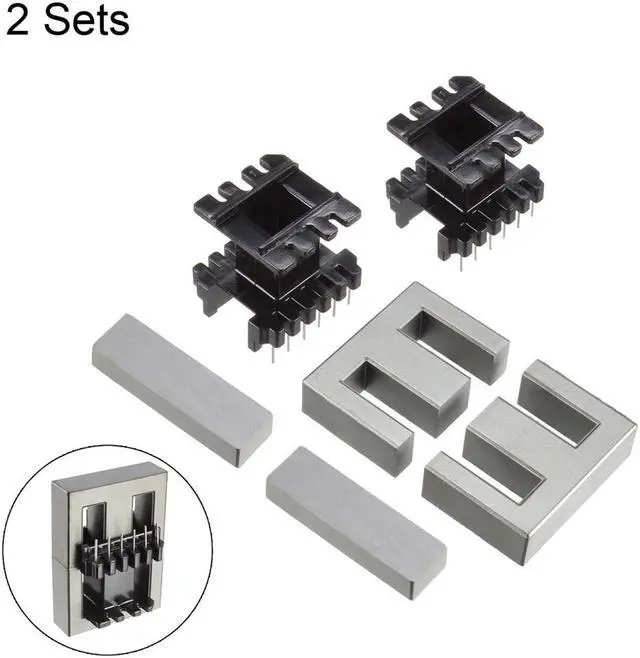 Alt view image 2 of 4 - 2 Sets EI40 6 with 6pin Transformer Bobbin PC40 Ferrite Core