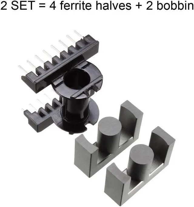 Alt view image 3 of 4 - 2 Sets EC35 8 with 8pin Transformer Bobbin PC40 Ferrite Core 4 Ferrite Halves and 2 Bobbin