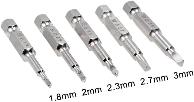 Alt view image 3 of 3 - Set(5pcs) 1/4 Inch Hex Shank (TA18, 20, 23, 27, 30) Magnetic Triangular Head Screwdriver Bit Set, 50mm Length S2 Screw Driver Kit