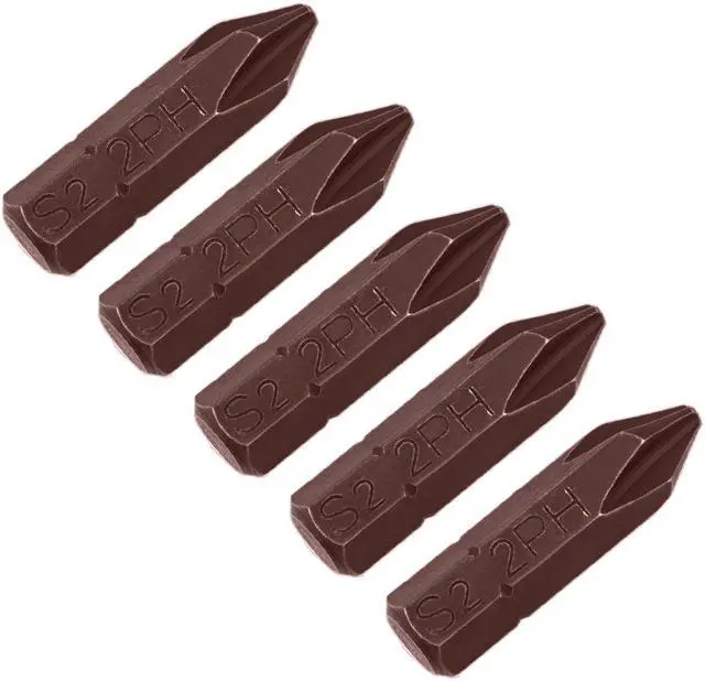 Main image of 5pcs 5/16" Hex Shank 32mm Length Magnetic Phillips Cross Screwdriver, PH2 Head Screwdriver Bits S2 Alloy Steel