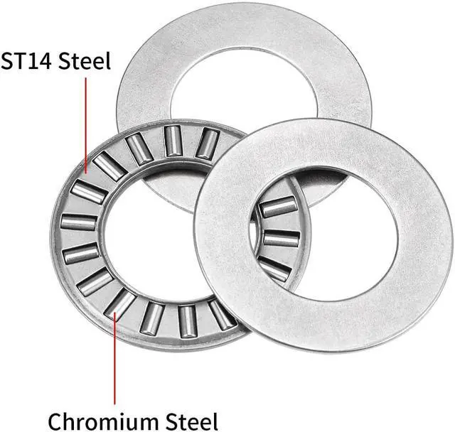 Alt view image 2 of 4 - Tc1018 Needle Roller Thrust Bearings with Washers 5/8-inch Bore 1-1/8-inches Od 5/64-inch Width 16000rpm Limiting Speed 5pcs