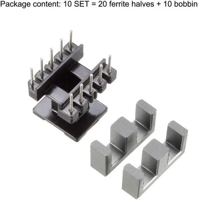 Alt view image 3 of 4 - 10 Sets EE16 5 with 5pin Transformer Bobbin PC40 Ferrite Core Vertical 20 Ferrite Halves and 10 Bobbin
