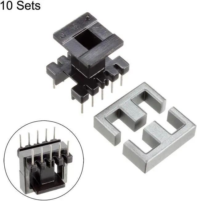 Alt view image 2 of 4 - 10 Sets EE16 5 with 5pin Transformer Bobbin PC40 Ferrite Core Vertical 20 Ferrite Halves and 10 Bobbin