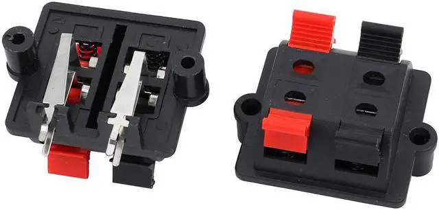 Main image of 2Pcs Audio Cable Wire Socket Push Jack Spring Load Speaker Terminal 2 Positions