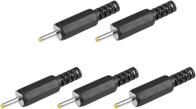 Main image of 5Pcs DC Male Connector 2.5mm x 0.7mm Power Cable Jack Adapter Black