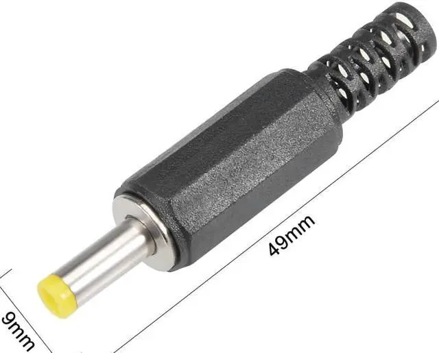 Alt view image 3 of 5 - 6Pcs DC Male Connector 4.0mm x 1.7mm Power Cable Jack Adapter Black
