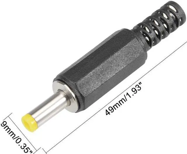Alt view image 3 of 5 - 2Pcs DC Male Connector 4.0mm x 1.7mm Power Cable Jack Adapter Black