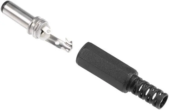 Alt view image 2 of 5 - 6Pcs DC Male Connector 5.5mm x 2.5mm x 14mm Power Cable Jack Adapter Black