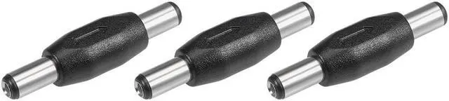 Main image of 3Pcs DC Male to Male Connector 5.5mm x 2.1mm Power Cable Jack Adapter Black