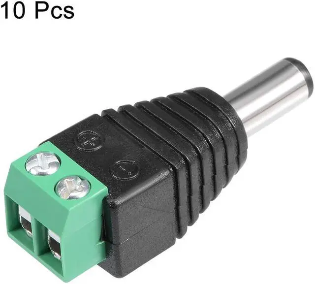 Alt view image 2 of 4 - DC Male Connector 5.5x2.1mm Power Jack Adapter 10Pcs for Led Strip CCTV Security Camera Cable Wire Ends