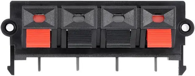 Alt view image 2 of 4 - 1pcs 4 Way Jack Socket Spring Push Release Connector Speaker Terminal Strip Block