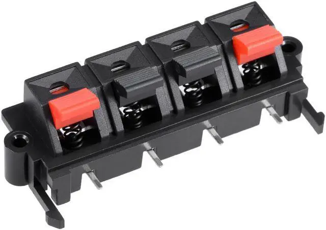 Main image of 1pcs 4 Way Jack Socket Spring Push Release Connector Speaker Terminal Strip Block