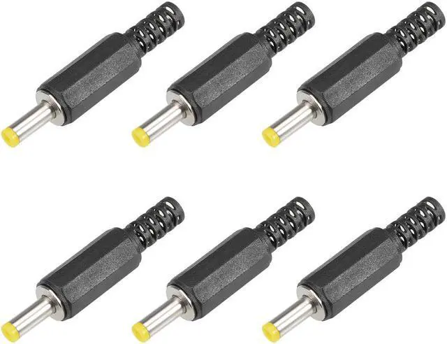 Main image of 6Pcs DC Male Connector 4.0mm x 1.7mm Power Cable Jack Adapter Black