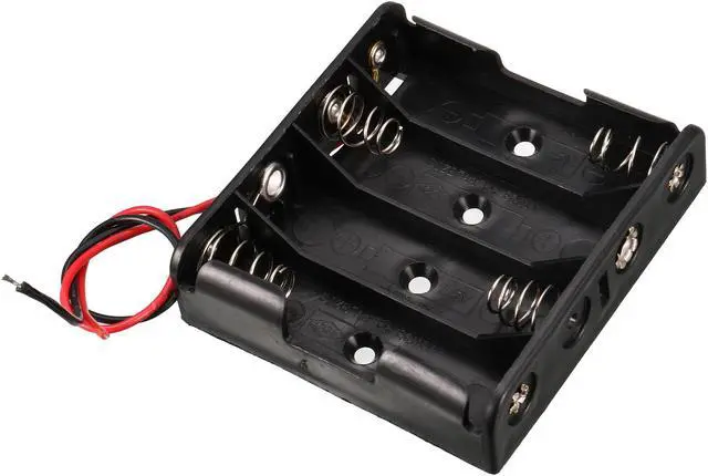 Main image of 6V Output 4 x 1.5 AA Battery Holder Connector Enclosed Open Boxs Wire Leads
