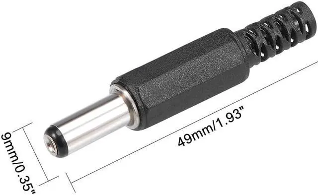 Alt view image 3 of 5 - 6Pcs DC Male Connector 5.5mm x 2.5mm x 14mm Power Cable Jack Adapter Black