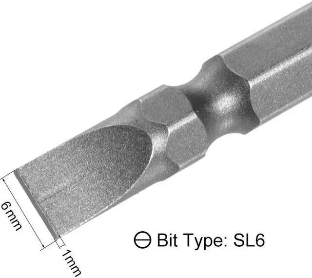 Alt view image 3 of 4 - 5pcs 1/4inch Hex Shank 50mm Length Magnetic Screwdriver SL6/PH2 Slotted-Phillips Double-Head Screwdriver Bits S2 Alloy Steel