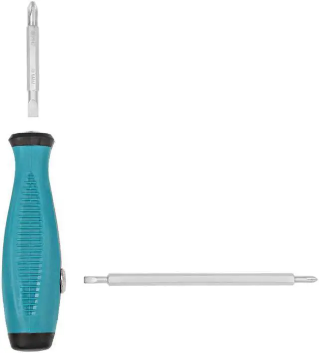 Alt view image 5 of 5 - Magnetic Screwdriver 6 in 1 Dual Way Slotted Phillips Head 1/4inch Hex Shank Screwdrive Bits Set w Square Shaft Non Slip Comfortable Handle