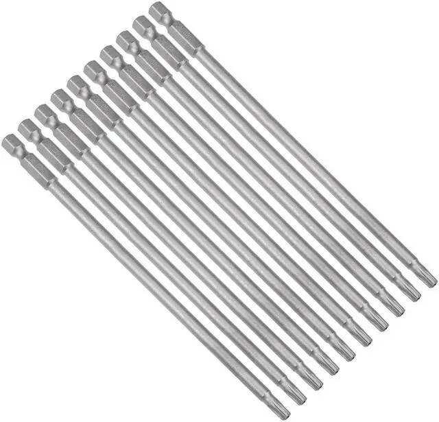 Main image of 10 Pcs 1/4" Hex Shank T25 Magnetic Security Torx Screwdriver Bits 150mm Length