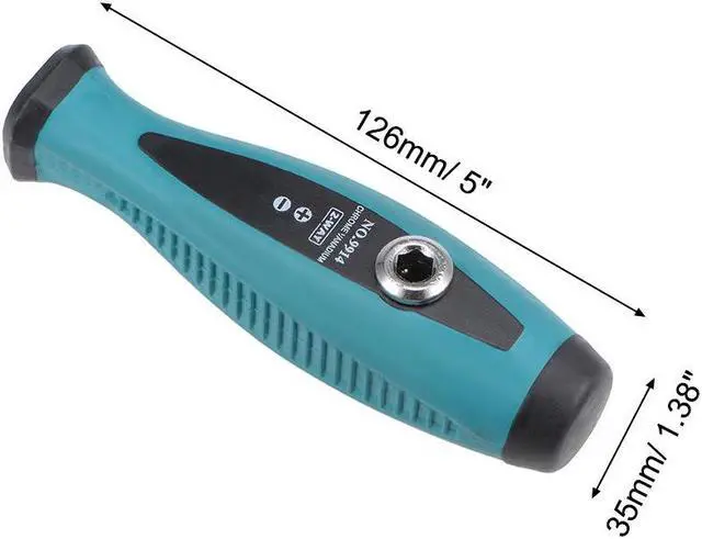Alt view image 3 of 5 - Magnetic Screwdriver 6 in 1 Dual Way Slotted Phillips Head 1/4inch Hex Shank Screwdrive Bits Set w Square Shaft Non Slip Comfortable Handle