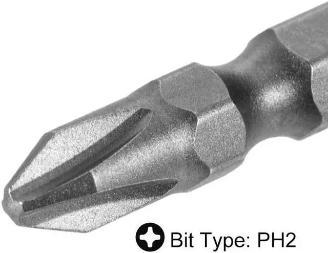 Alt view image 4 of 4 - 10pcs 1/4inch Hex Shank 50mm Length Magnetic Screwdriver SL6/PH2 Slotted-Phillips Double-Head Screwdriver Bits S2 Alloy Steel
