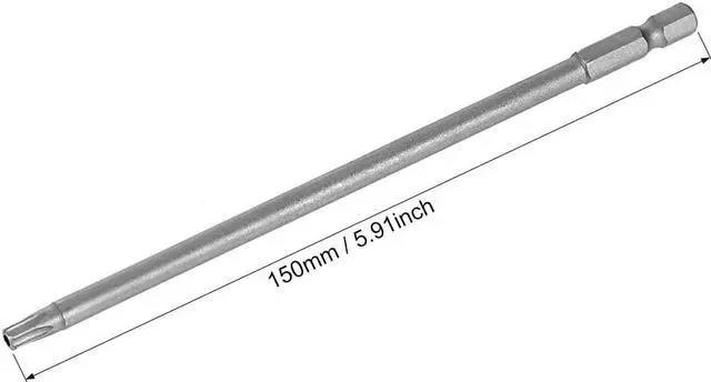 Alt view image 2 of 4 - Torx Screwdriver Bits 1/4-Inch Hex Shank 150mm Length TT27 Magnetic Security Star Screw Driver S2 Bit