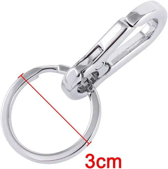 Alt view image 2 of 2 - Metal Buckle Mini Portable Clip Fastener Key Chain Ring Silver Tone
