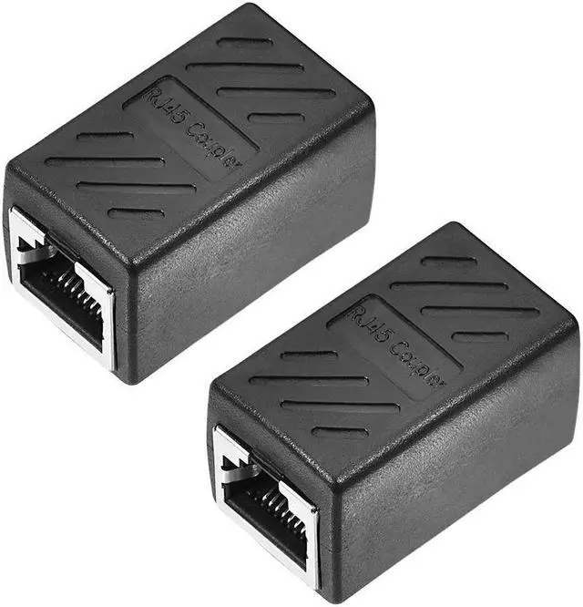 Main image of RJ45 Coupler Inline Connector Cat7 Cat6 Cat5e Ethernet Cable Extender Adapter Female To Female 36x43x20mm 2Pcs
