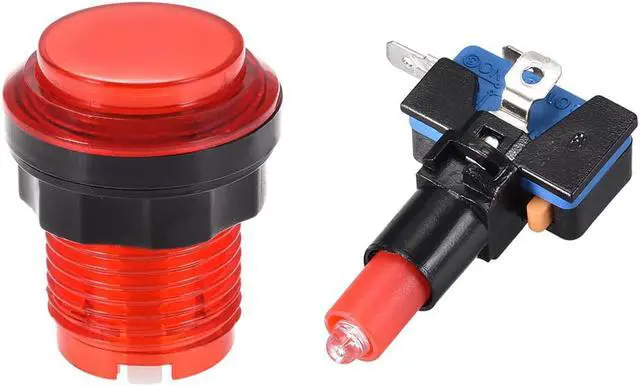 Alt view image 2 of 3 - Game Push Button 33.5mm Round 12V LED Illuminated Push Button Switch with Micro Switch for Arcade Video Games Red 2pcs