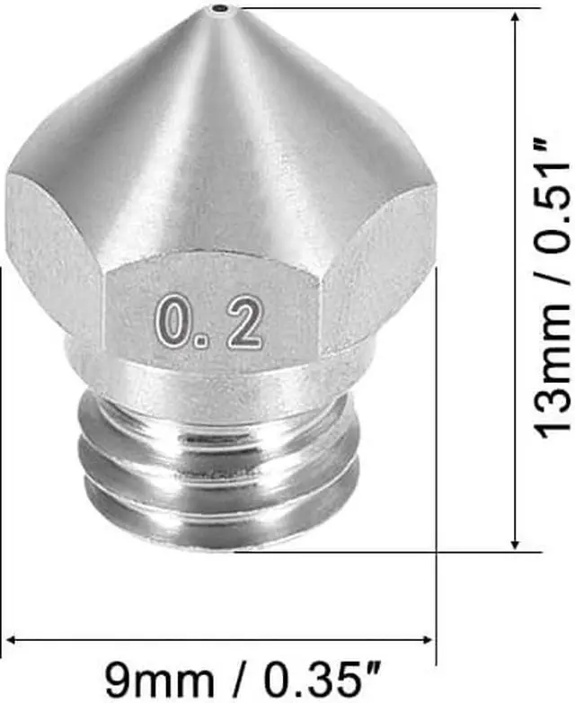 Alt view image 2 of 5 - 0.2mm 3D Printer Nozzle, Fit MK10 Extruder Head, for 1.75mm Filament Stainless Steel 1pcs