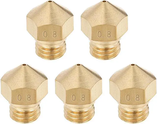 Main image of 0.8mm 3D Printer Nozzle, Fit MK10 Extruder Head, for 1.75mm Filament Brass 5pcs