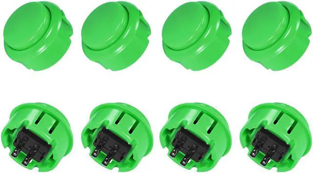 Main image of 30mm Mounting Hole Momentary Game Push Button Switch  for Arcade Video Games Green 8pcs