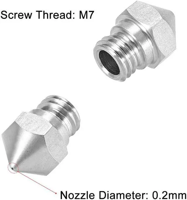 Alt view image 3 of 5 - 0.2mm 3D Printer Nozzle, Fit MK10 Extruder Head, for 1.75mm Filament Stainless Steel 1pcs