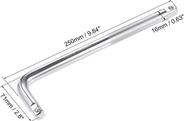 Alt view image 2 of 4 - Socket Breaker Bar L-Shape Extention Bar Wrench 1/2-Inch Square Drive Cr-V Steel