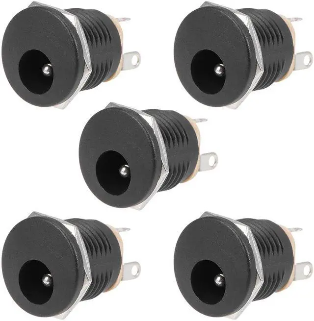 Main image of 5.5mmx2.1mm DC Power Jack Female Panel Mount Connector Socket 5pcs