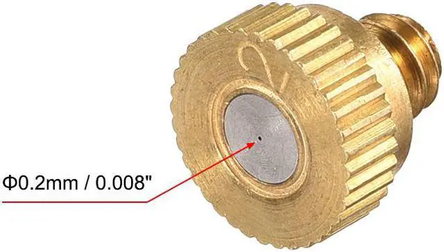 Alt view image 3 of 4 - Brass Misting Nozzle - 10/24 UNC 0.2mm Orifice Dia Replacement Heads for Outdoor Cooling System - 5 Pcs