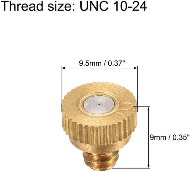 Alt view image 2 of 4 - Brass Misting Nozzle - 10/24 UNC 0.2mm Orifice Dia Replacement Heads for Outdoor Cooling System - 5 Pcs