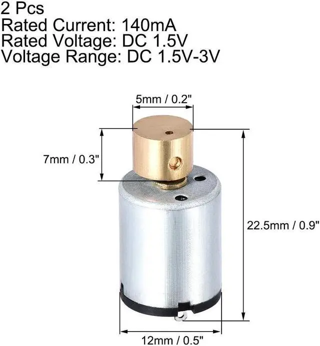 Alt view image 2 of 3 - Micro Mini Vibration Motors Strong Power DC 1.5V-3V 140mA 22.5x12mm Electric Vibrating Motor 2Pcs