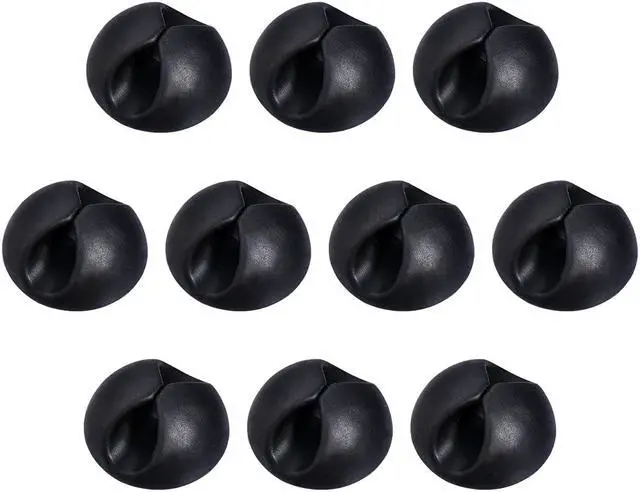 Main image of 10Pcs Cable Clips Black Cord Organizer Cable Management for Organizing Cable Cords Home and Office Self Adhesive Cord Holders