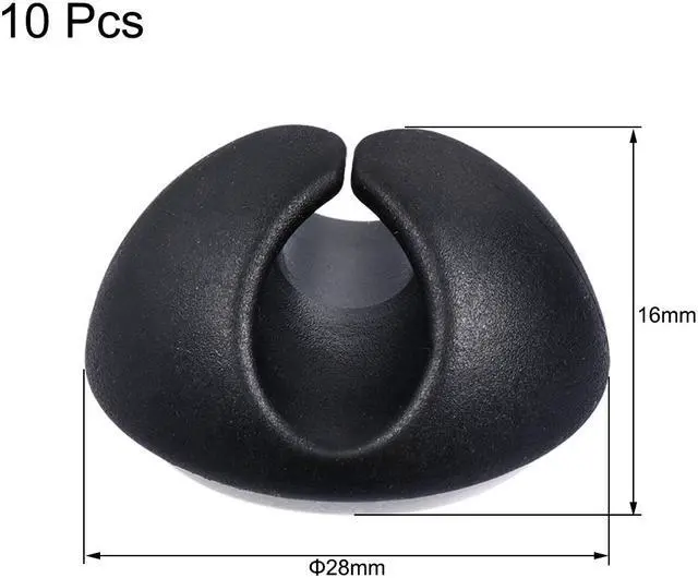 Alt view image 2 of 5 - 10Pcs Cable Clips Black Cord Organizer Cable Management for Organizing Cable Cords Home and Office Self Adhesive Cord Holders