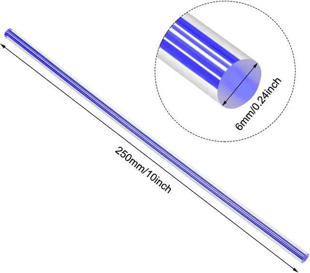 Alt view image 4 of 5 - Solid Acrylic Round Rod Straight Line PMMA Bar 6mmx250mm Multicolor 16Pcs