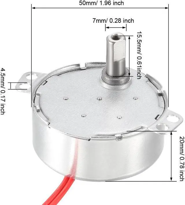 Alt view image 3 of 4 - Turntable Synchronous Synchron Motor 50-60Hz 24 VAC CCW 4W (5-6RPM)